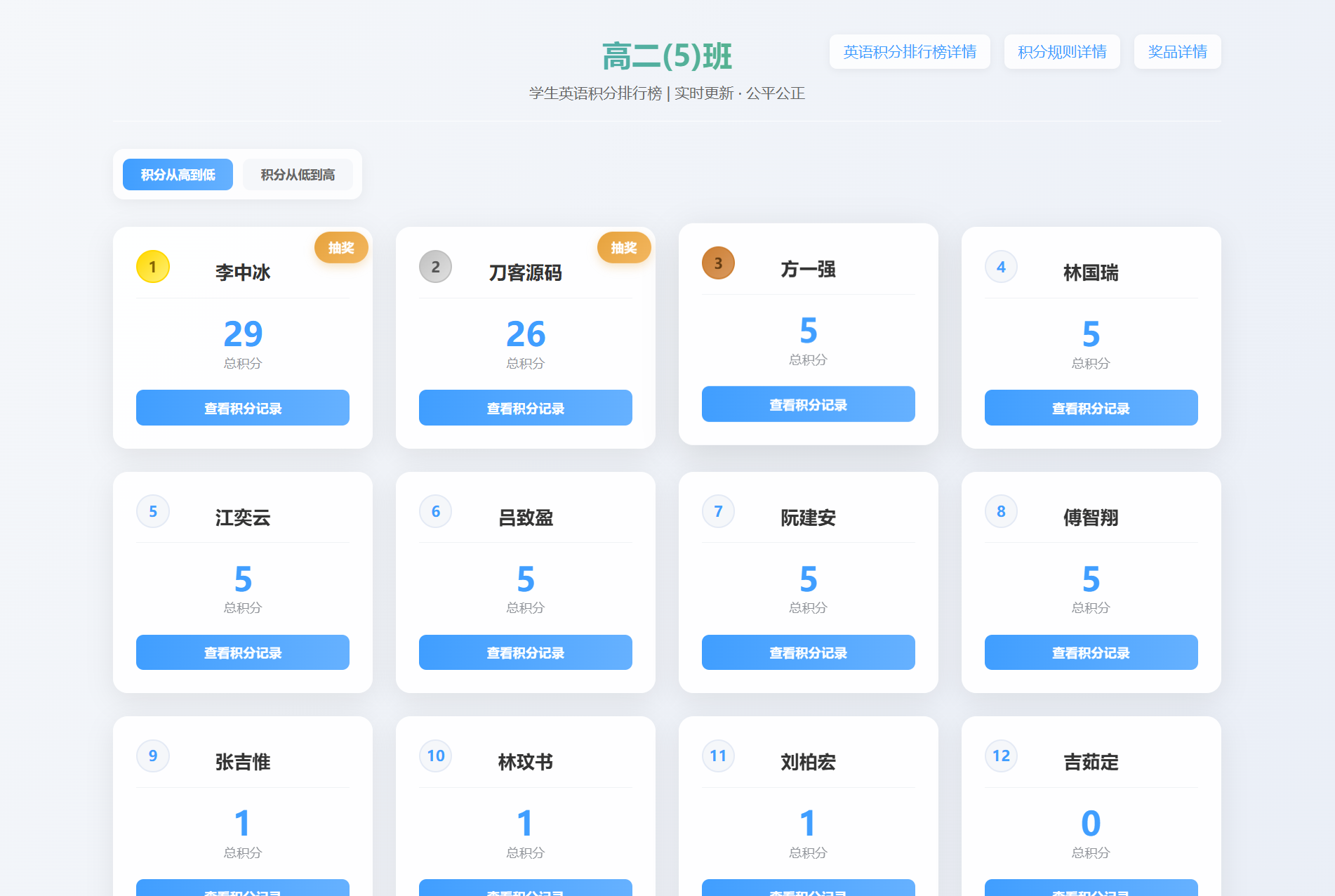 班级学生平时表现记录 积分抽奖系统源码 全开源-墨痕源码库